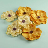 Prima - Elle Collection - Donna Downey - Flower Embellishments - Yellow