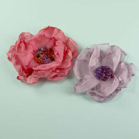 Prima - Elle Collection - Donna Downey - Flower Embellishments - Lavender Pink