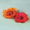 Prima - Elle Collection - Donna Downey - Flower Embellishments - Orange Pink