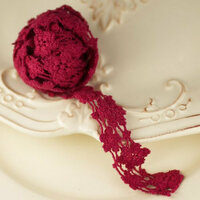 Prima - Cabachon Collection - Donna Downey - Lace - Cherry - 30 Yards