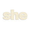 Prima - Donna Downey Collection - Fabric Stitched Paintable Words - She, CLEARANCE