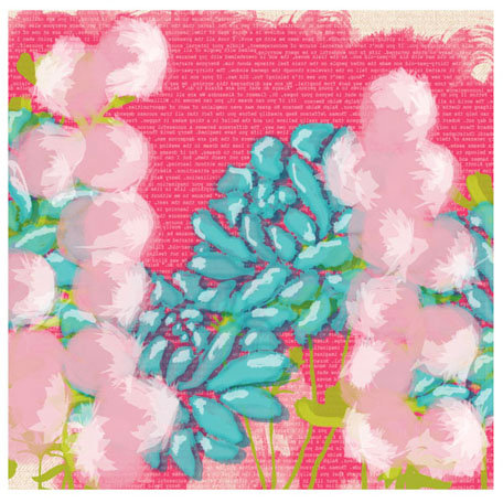 Prima - Poppies and Peonies Collection - Donna Downey - 12 x 12 Screenprinted Canvas Paper - Floral