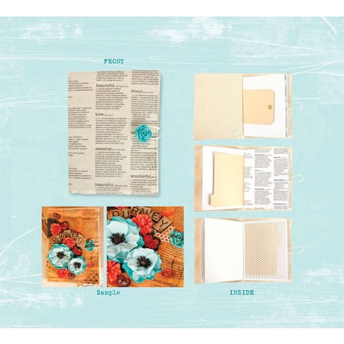 Prima - Poppies and Peonies Collection - Donna Downey - Mixed Media Album - Script