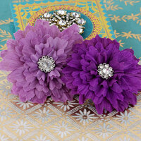 Prima - Poppies and Peonies Collection - Donna Downey - Flower Embellishments - Purple