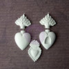 Prima - Archival Cast Collection - Relics and Artifacts - Plaster Embellishments - Flaming Hearts Ex Votos II
