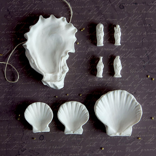 Prima - Relics and Artifacts - Matte Resin Craft Blanks - Coquille