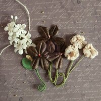Prima - Relics and Artifacts - Flower Embellishments - Coco Bean Corsage