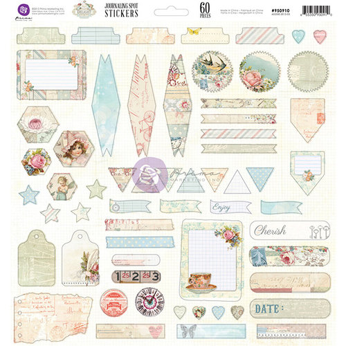 Prima - Delight Collection - 12 x 12 Cardstock Stickers - Journaling Spot