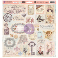 Prima - Princess Collection - 12 x 12 Self Adhesive Chipboard Pieces