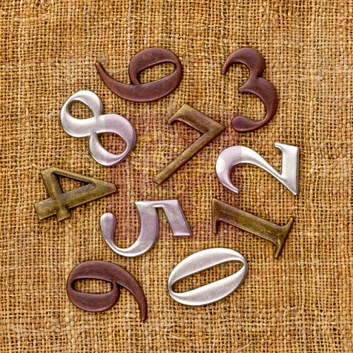 Prima - Sunrise Sunset Collection - Mechanicals - Vintage Trinkets - Metal Embellishments - Numbers