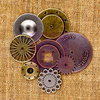 Prima - Sunrise Sunset Collection - Mechanicals - Vintage Trinkets - Metal Embellishments - Washers - One