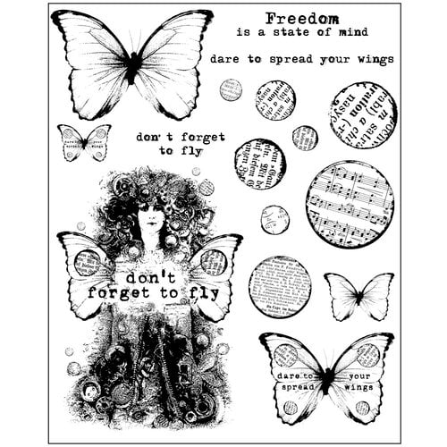 Prima - Finnabair - Cling Mounted Stamps - Don't Forget to Fly