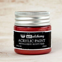 Prima - Finnabair - Art Alchemy - Acrylic Paint - Metallique - Rusty Red