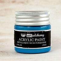 Prima - Finnabair Collection - Art Alchemy - Acrylic Paint - Metallique - Rich Turquoise