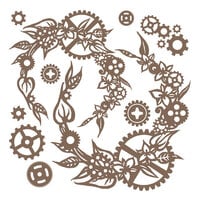 Prima - Finnabair Collection - Decorative Chipboard - Steampunk Wreath