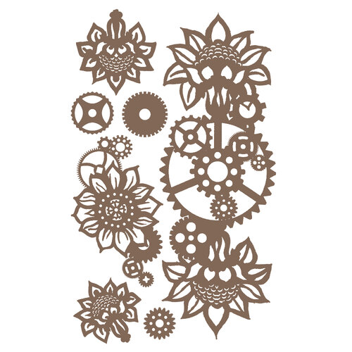 Prima - Finnabair Collection - Decorative Chipboard - Machine Floral Decors