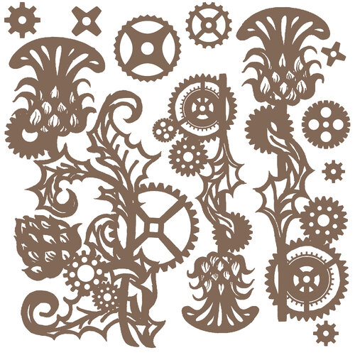 Prima - Finnabair Collection - Decorative Chipboard - Mechanical Thistle