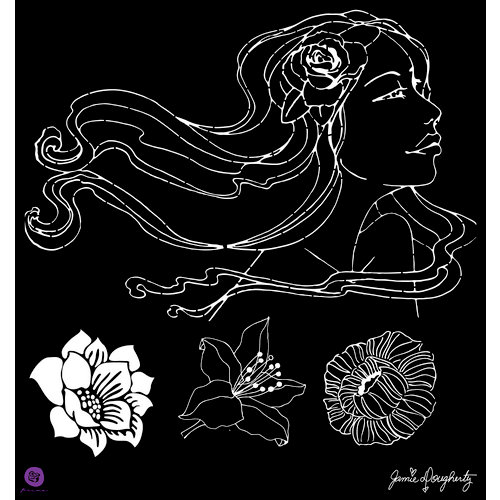 Prima - Bloom Collection - 12 x 12 Stencil Mask - Gardenia