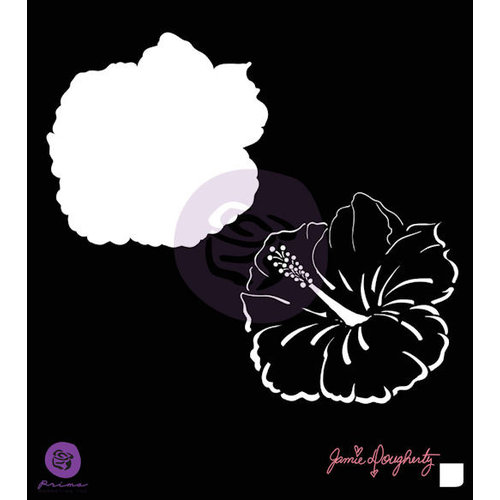 Prima - Bloom Collection - 6 x 6 Stencil - Hibiscus