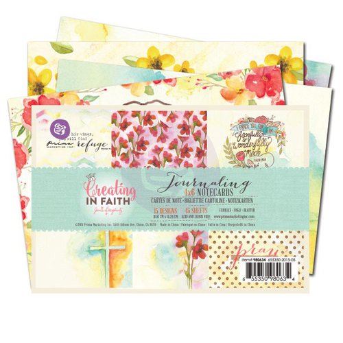 Prima - Creating In Faith Collection - 4 x 6 Journaling Cards