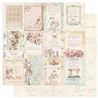 Prima - Buttons & Keepsakes Collection - 12 x 12 Double Sided Paper - A Heart Full Of Memories