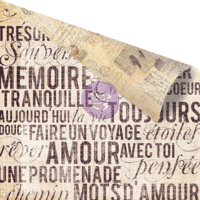 Prima - Cartographer Collection - 12 x 12 Double Sided Paper - Mots D'Amour