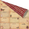 Prima - A Victorian Christmas Collection - 12 x 12 Double Sided Paper with Gold Foil Accents - Une Carte de Noel