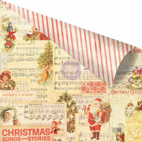 Prima - Sweet Peppermint Collection - Christmas - 12 x 12 Double Sided Paper with Foil Accents - No Peeking
