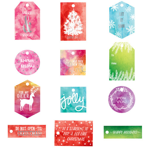 Prima - Sweet Peppermint Collection - Christmas - Watercolor Resist Tags