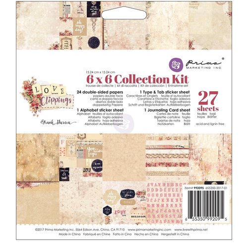 Prima - Love Clippings Collection - 6 x 6 Collection Kit