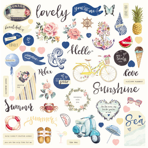 Prima - St. Tropez Collection - Ephemera with Foil Accents