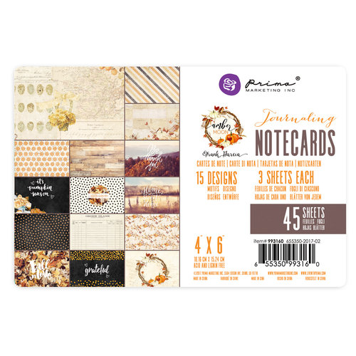Prima - Amber Moon Collection - 4 x 6 Note Cards