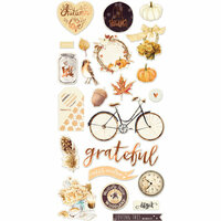 Prima - Amber Moon Collection - Chipboard Stickers and More with Foil Accents