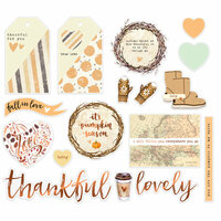 Prima - Amber Moon Collection - Ephemera with Foil Accents