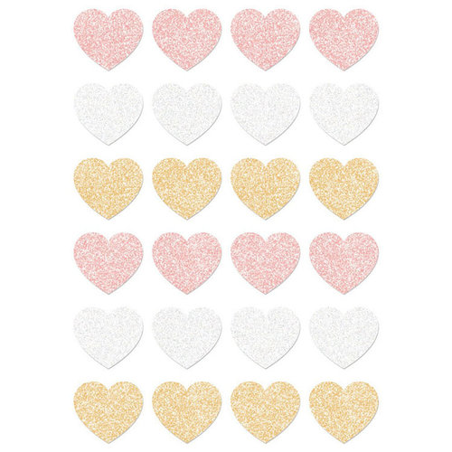 Prima - Santa Baby Collection - Christmas - Glitter Stickers - Hearts