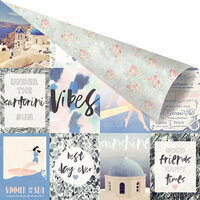 Prima - Santorini Collection - 12 x 12 Double Sided Paper - Summer is Around The Corner with Foil Accents