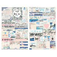 Prima - Santorini Collection - Cardstock Stickers with Foil Accents - Quotes and Words