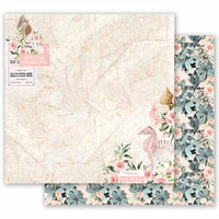Prima - Golden Coast Collection - 12 x 12 Double Sided Paper - Golden Heart with Foil Accents