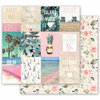 Prima - Golden Coast Collection - 12 x 12 Double Sided Paper - Summer Feeling with Foil Accents