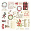 Prima - Christmas in the Country Collection - Ephemera with Foil Accents - 34 Pieces