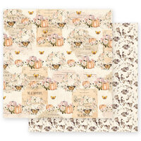 Prima - Autumn Sunset Collection - 12 x 12 Double Sided Paper - Fall Flight with Foil Accents