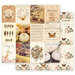Prima - Autumn Sunset Collection - 12 x 12 Double Sided Paper - Pumpkins And You with Foil Accents