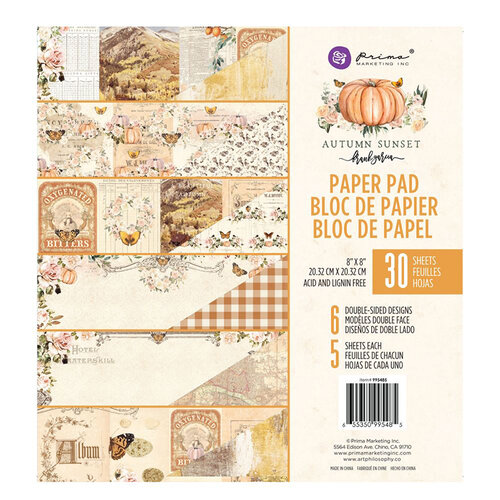 Prima - Autumn Sunset Collection - 8 x 8 Paper Pad