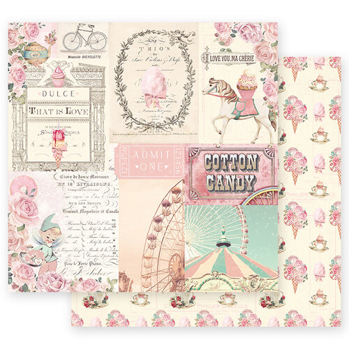 Prima - Dulce Collection - 12 x 12 Double Sided Paper - Dulce Sueno with Foil Accents