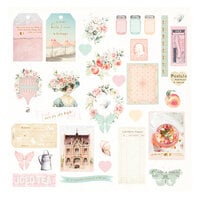 Prima - Peach Tea Collection - Ephemera With Foil Accents - Set 1