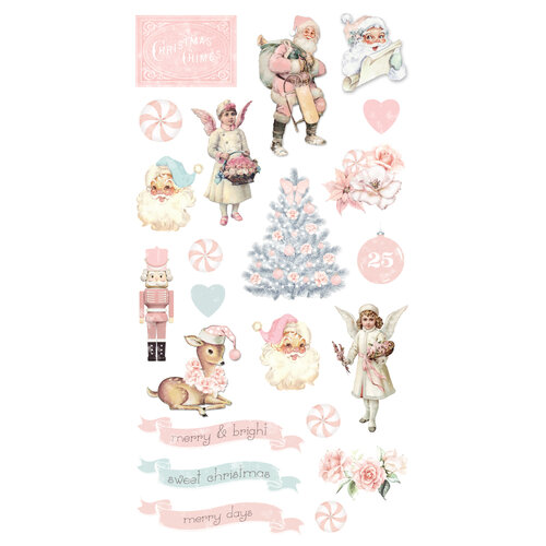Prima - Christmas Sparkle Collection - Puffy Stickers
