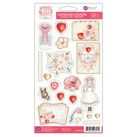 Prima - Strawberry Milkshake Collection - Chipboard Stickers