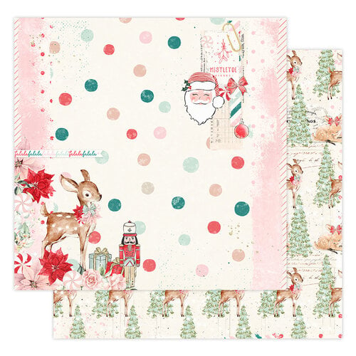 Prima - Candy Cane Lane Collection - Christmas - 12 x 12 Double Sided Paper - Red Peppermint