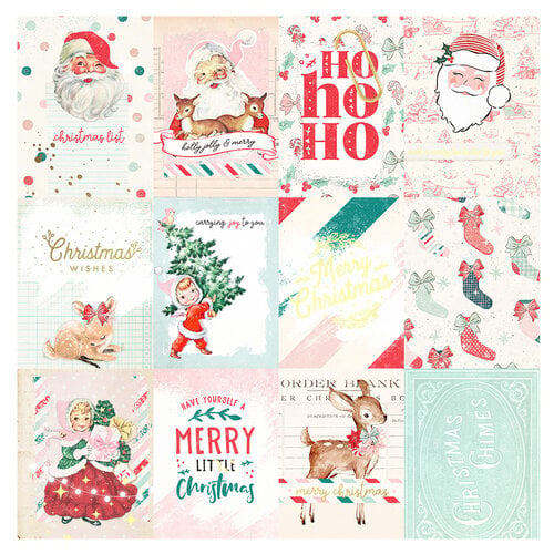 Candy Cane Lane Collection Sweet Christmas 12x12 Vintage Scrapbook Paper  Colors Frame Material Paper Scrapbooking Cardstock Paper Pad
