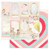 Prima - Love Notes Collection - 12 x 12 Double Sided Paper - Love Notes - Foil Accents